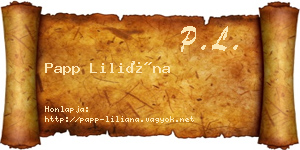 Papp Liliána névjegykártya