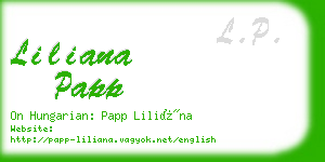 liliana papp business card